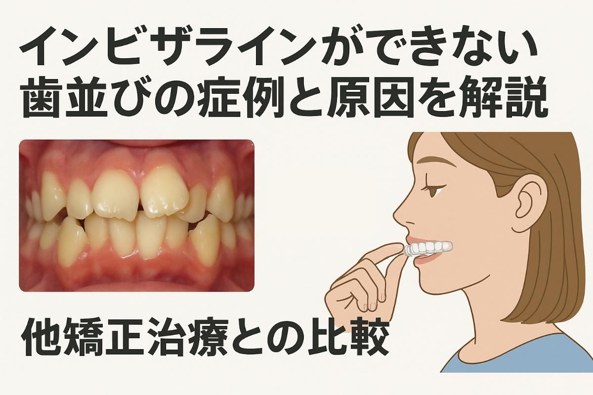 インビザラインができない歯並びの症例と原因を解説｜他矯正治療との比較と失敗しない選び方